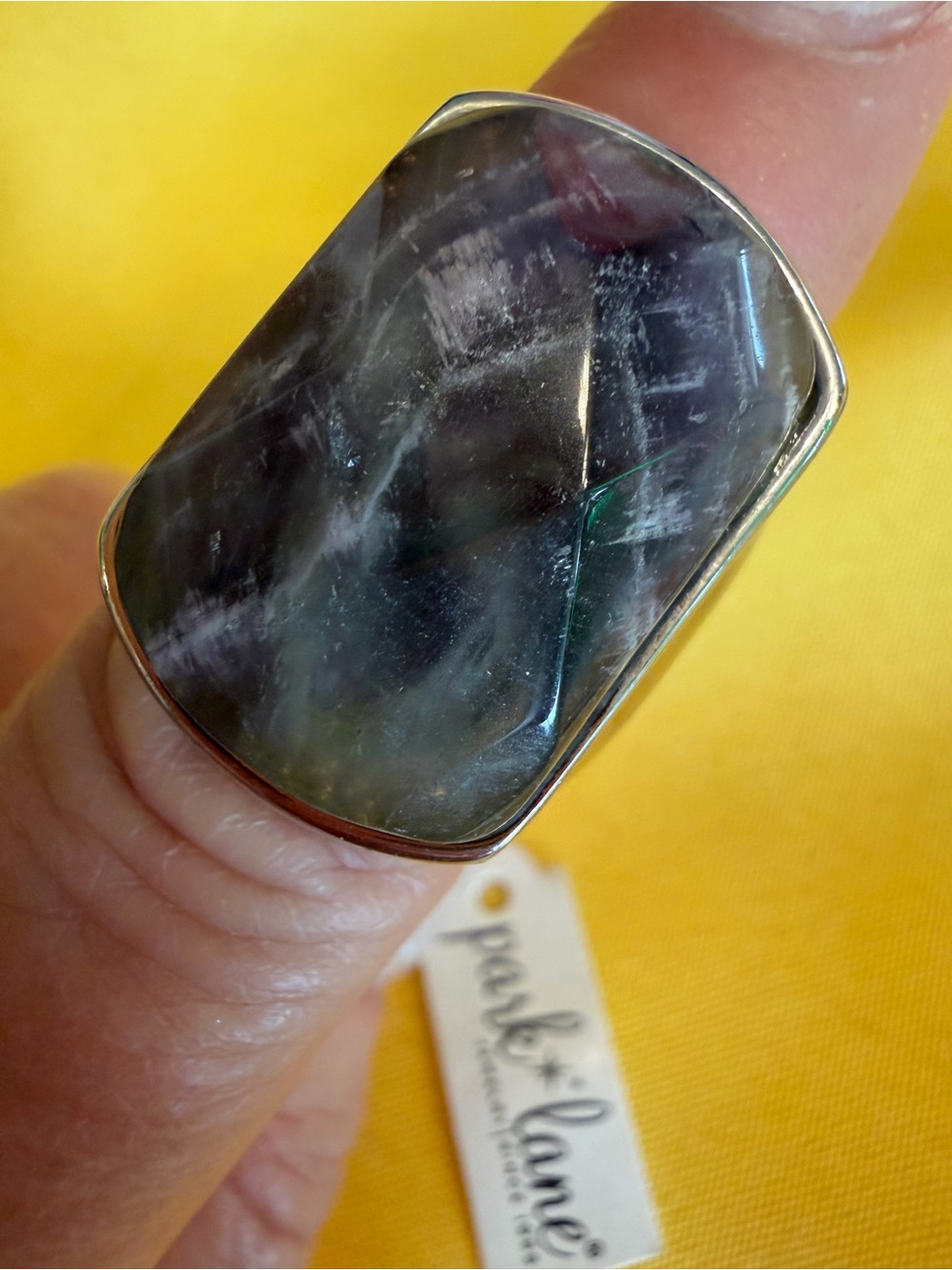 Park Lane Natural Purple Stone Statement Ring Size 8